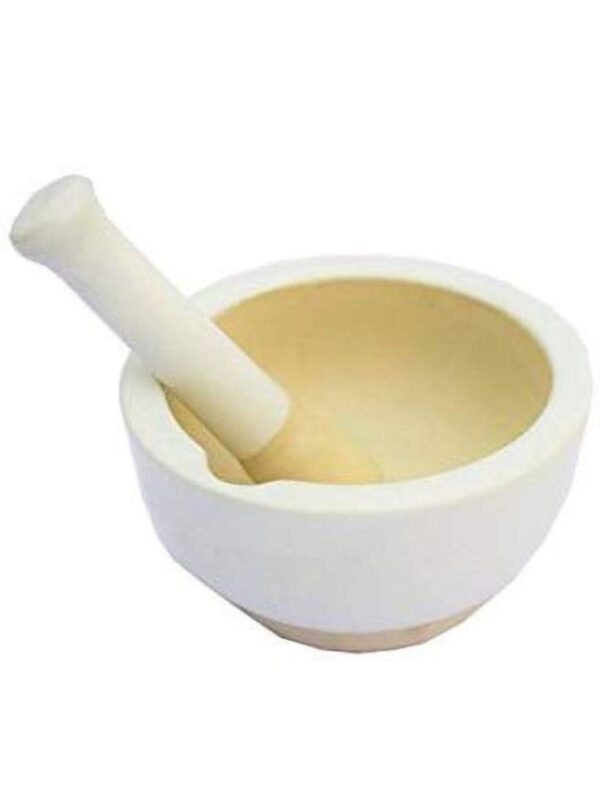 Ceramic Pestle & Mortar (Size: 4 Inch)